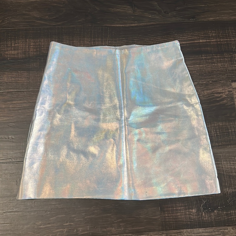 Metallic Silver Forever 21 Skirt Sz: S